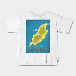 Isle of Man seaside travel poster Kids T-Shirt